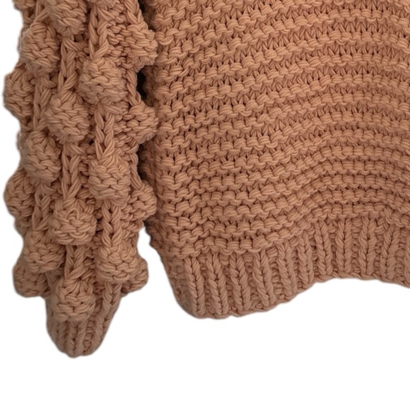 Goodnight Macaroon Chunky Knit‎ Pompom Sweater One Size Fits Most Soft Pink - Picture 4 of 5